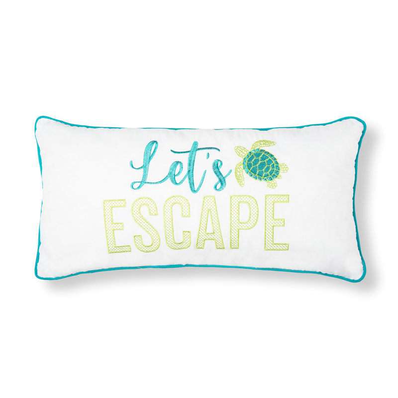 Deboser Let's Escape Embroidered 12 X 24 Inch Throw Pillow Decorative Accent Covers For Couch And Bed