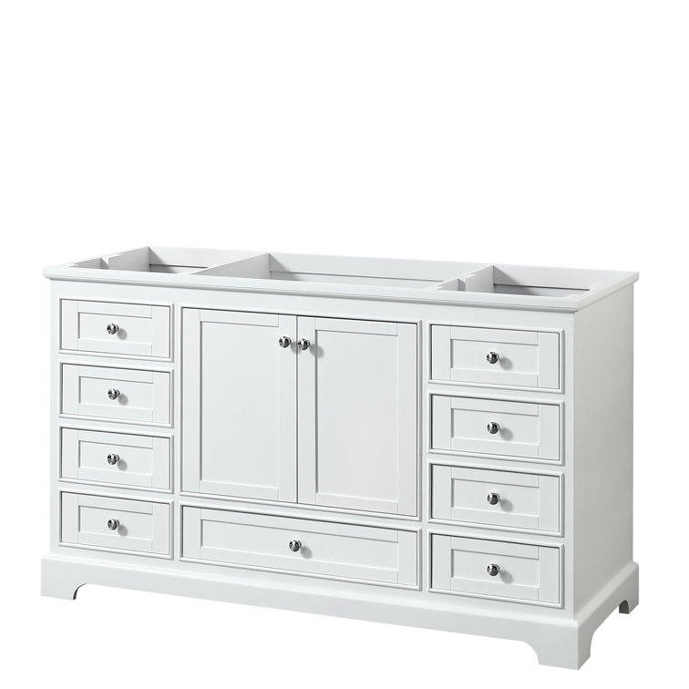 Base de meuble-lavabo simple Deborah, Blanc / chrome poli