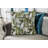 93.4" W Transitional Sofa, Gray/Beige/Teal/Olive