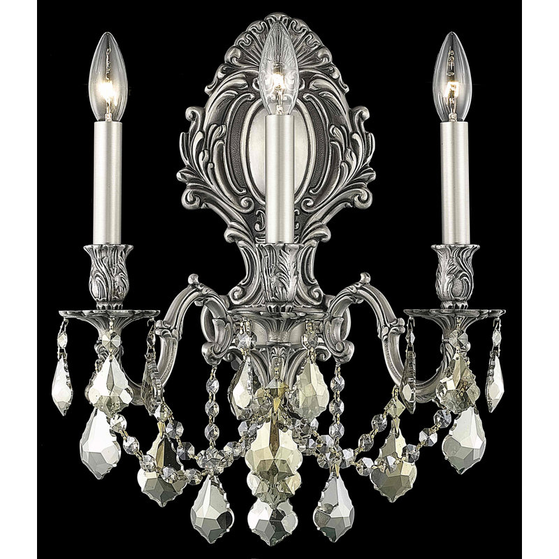 Cristal taillé royal monarque Mardochée, 3, H 18 po x l 14 po x P 14 po, Étain / teck doré