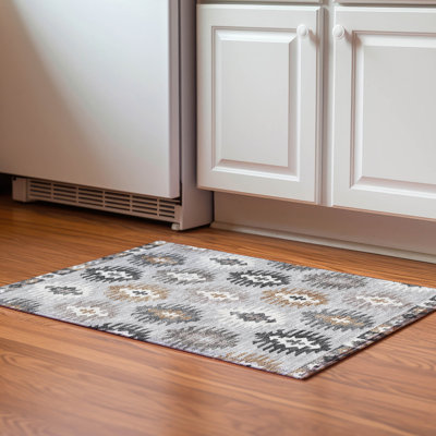 Premium Machine Washable Prisco Silver Rug