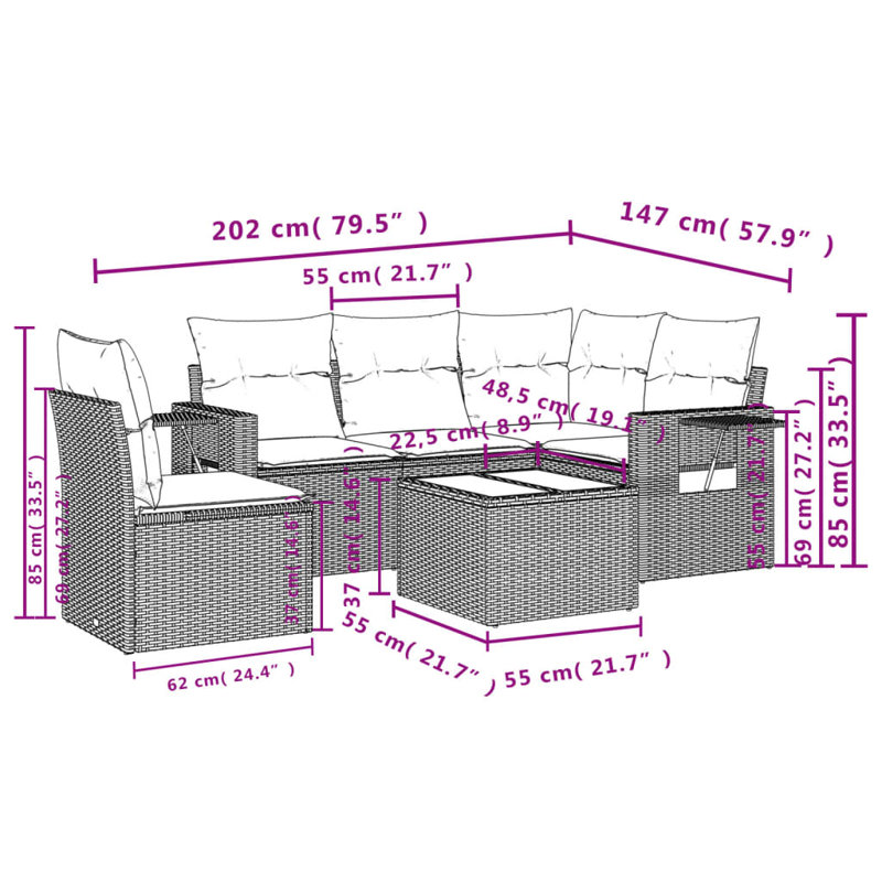 Vidaxl Garden Sofa Set
