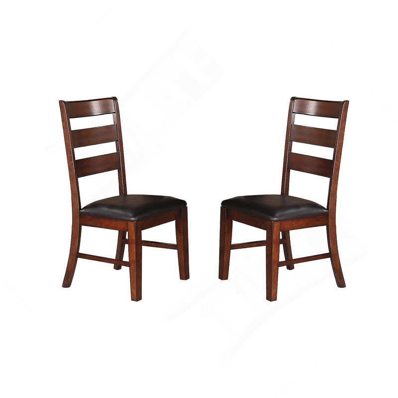 Ensemble de 2 chaises d'appoint à dossier échelle en brun Sara