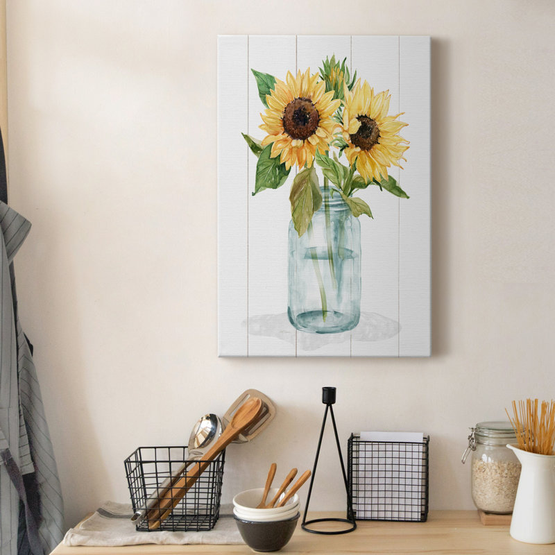 Sunny Day II - peinture sur toile tendue, H 12 po x l 8 po x P 1 po