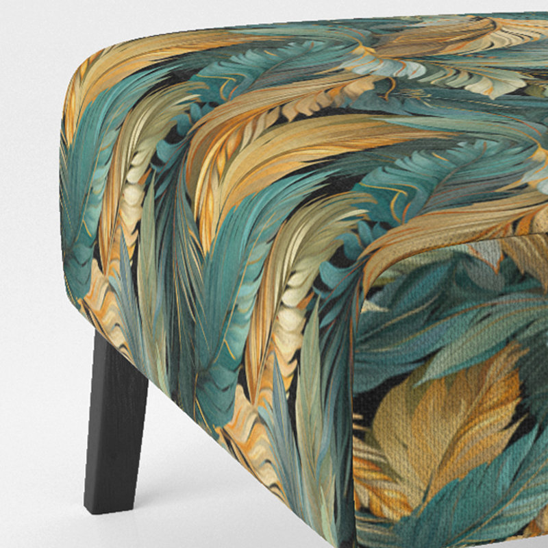 Fauteuil de chambre rembourré C, Mirage à motif tropical radieux