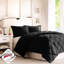 Édredon très grand de 3 m - noir, réversible, matelassage à losanges, duvet synthétique, 2 taies décoratives, antitaches, design de rêve-117422055