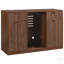 Armoire à café avec espace réfrigérateur et poubelle inclinable, mini armoire à vin avec rangement / station de charge, buffet cannelé avec support en verre pour la salle à manger-176504061