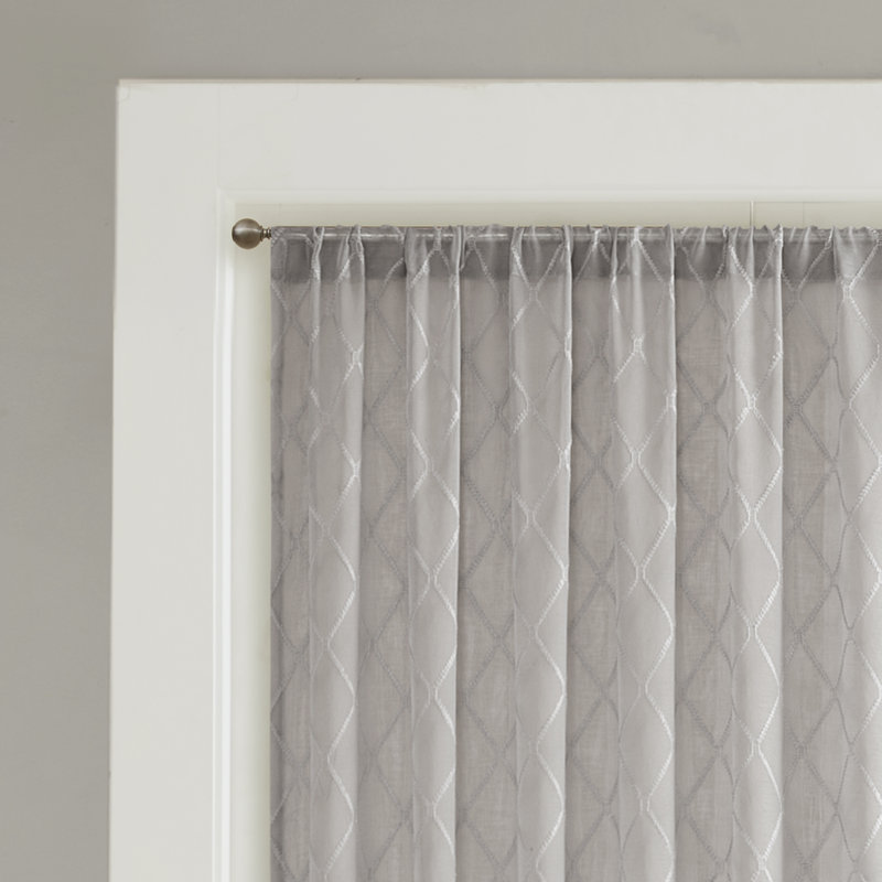 Panneau de rideau simple diaphane Irina Nirod, Gris, L 50 po x L 84 po