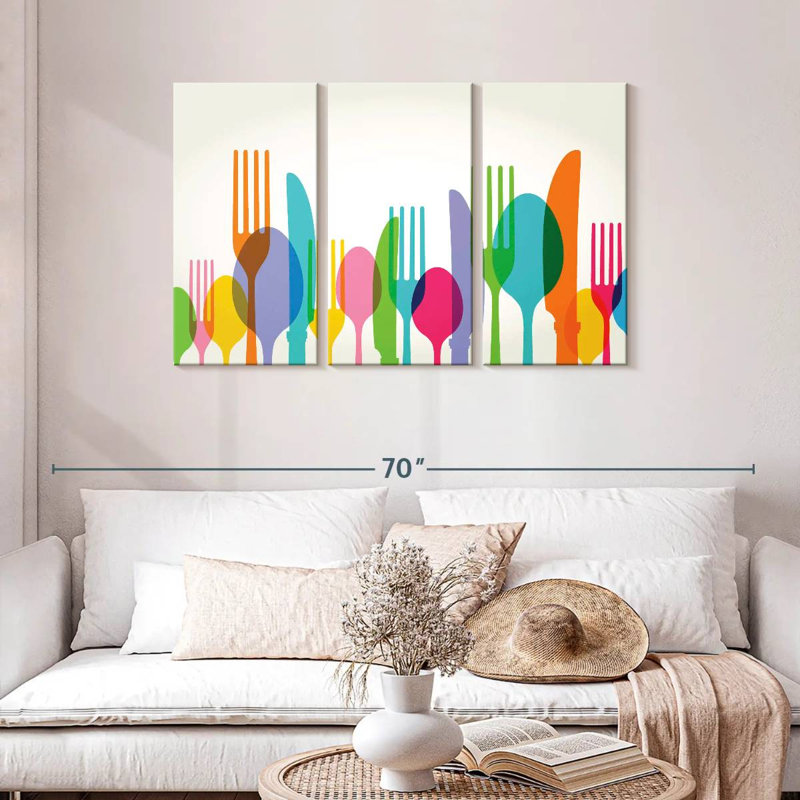 Formes de coutellerie colorées Senne, H 28 po x l 45 po