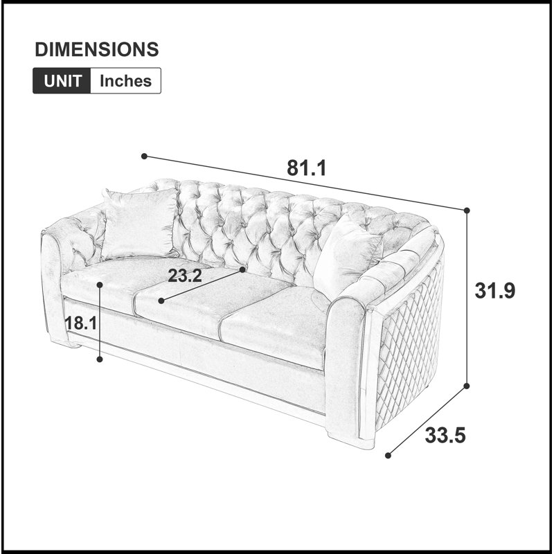 Ensemble de canapé Chesterfield Velvet Luxury, Marine
