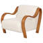 Fauteuil d'appoint Curva Luxe Boucle rembourré avec accoudoirs en bois -1973579590-1979428926