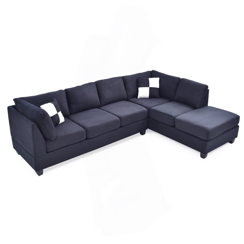Canapé modulaire en microfibre avec dossier amovible Devin, Noir