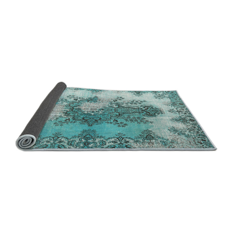 Tapis oriental bleu / gris, Rond 7 pi