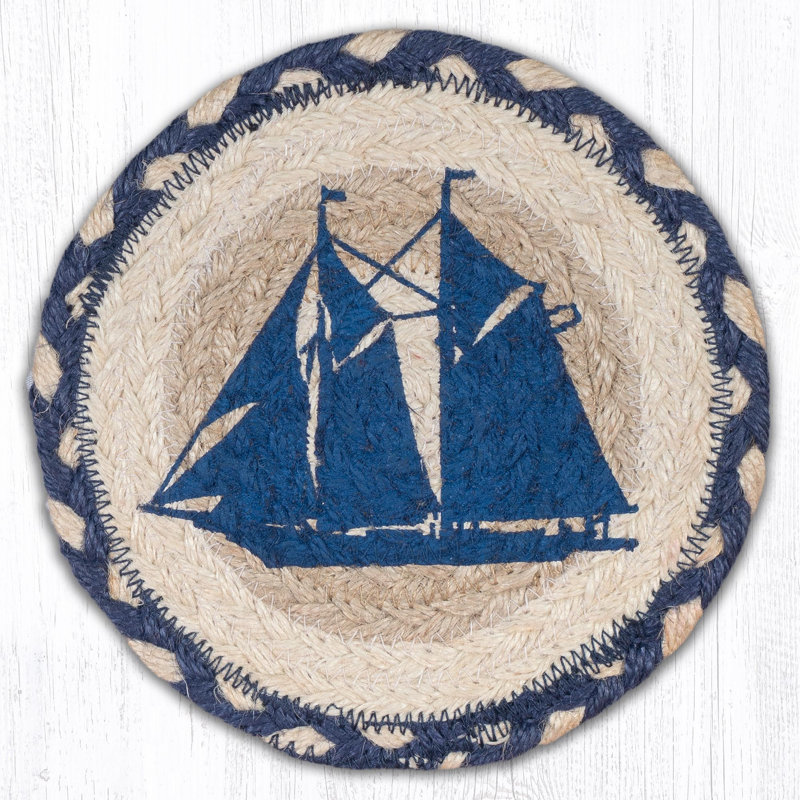 Grand coaster rond EarthRugs LC-444 Schooner 7 po x 7 po