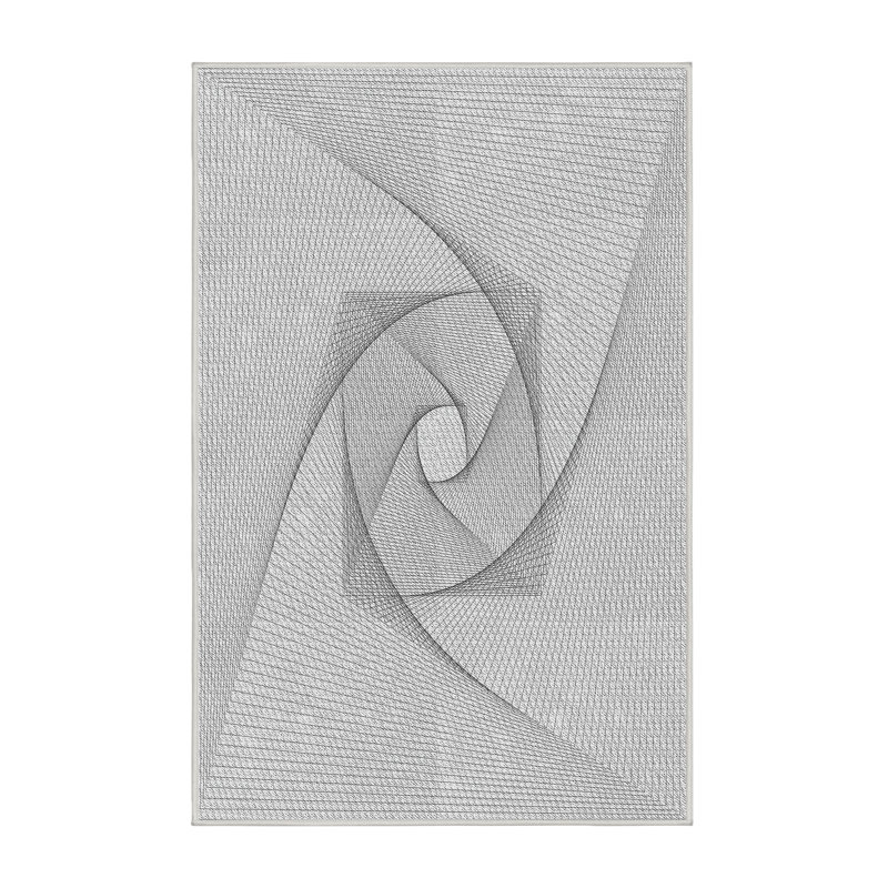 Gris Tapis décoratif, Rectangle 6 pi x 9 pi