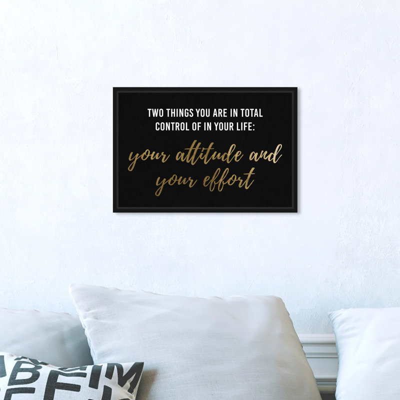 «Attitude and Effort», reproduction d'art sur toile, H 10 po x l 15 po, Toile encadrée, Noir
