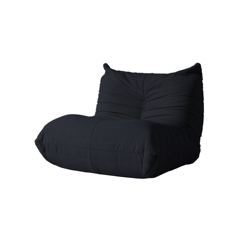 Chaise longue en velours, Noir, noir, noir, noir
