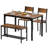 Pickell 4-Person Dining Table Set, 2 Chairs With Backrest,2-Person Bench With Storage Rack-1782382018