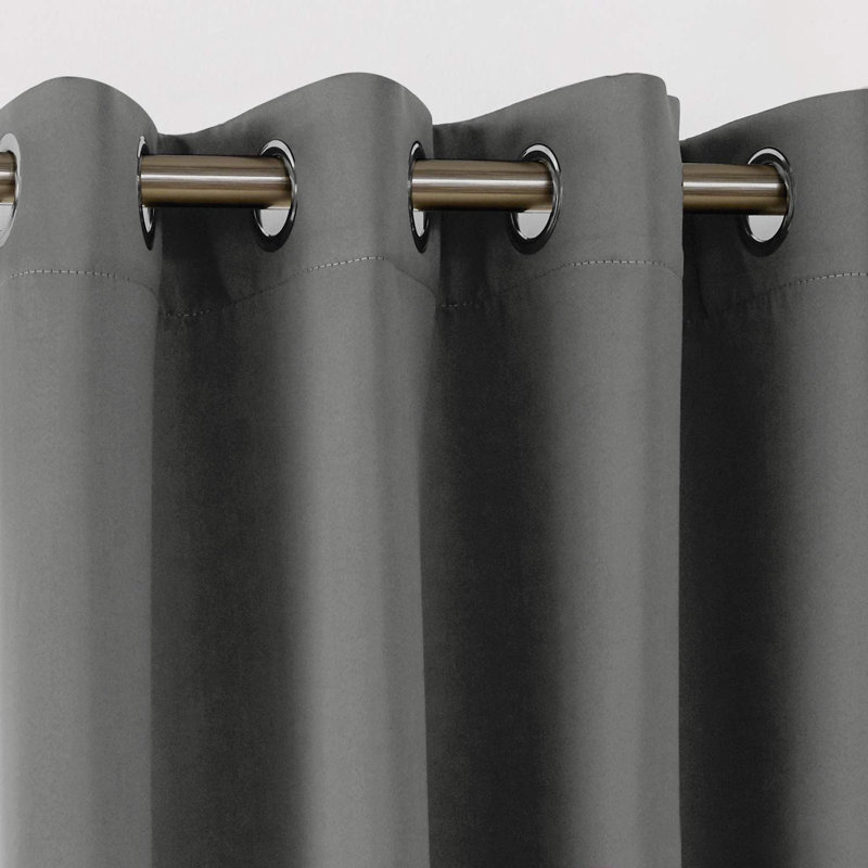 Blackout Curtain Pair, Light Grey, 46cm Width x 92cm Drop