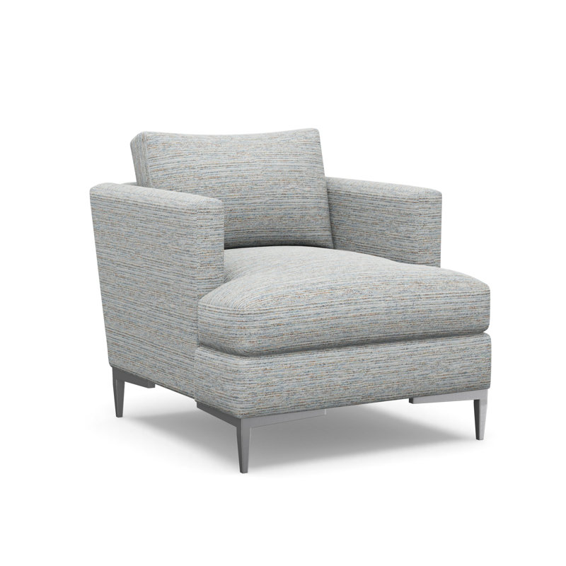 Fauteuil d'appoint Aiden, Piscine Stria Tide, Acier inoxydable poli