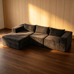 107" Compressed Sectional Sofas(Black)