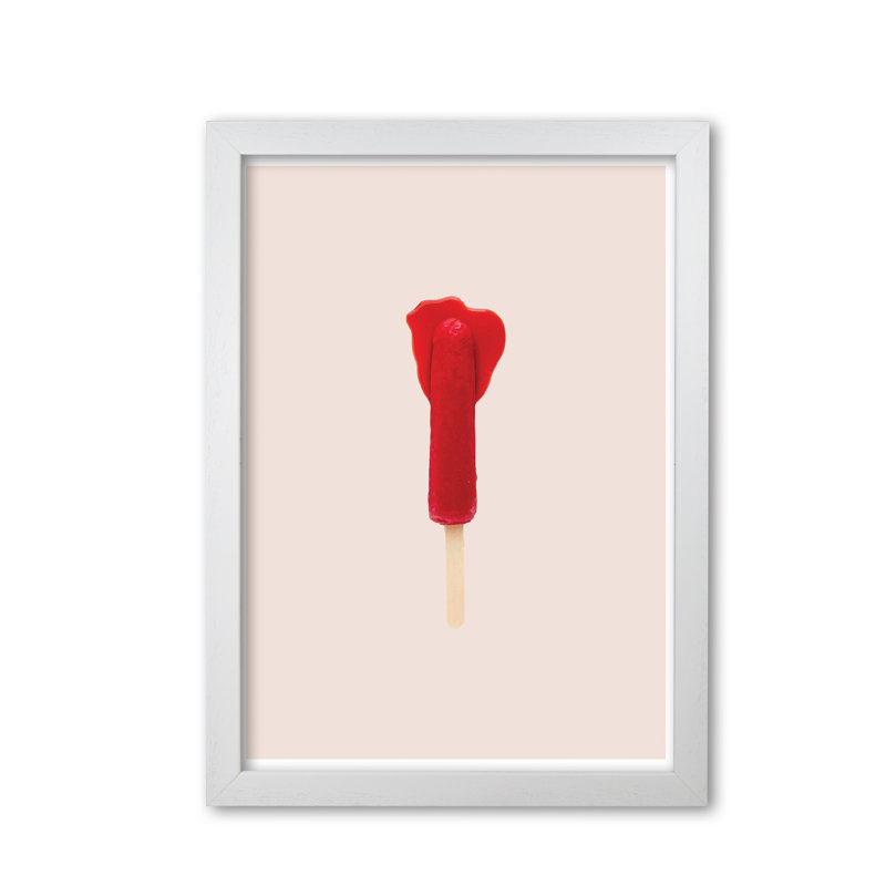 Icepop - Painting, White Grain Frame, 42 cm H x 30 cm W x 5 cm D