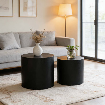 Ensemble de 2 tables basses rondes Nesting