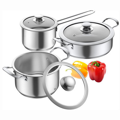 6 Piece Nonstick Kitchen Induction Cookware Set