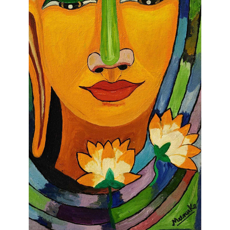 Un Saint silencieux | Huile sur toile | Par Meenu Kapoor | Décoration murale