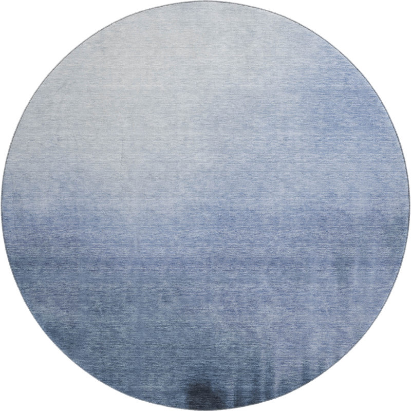 Premium Machine Washable Mayfield AMF2420 Ombre Rug, Navy, 8' Round