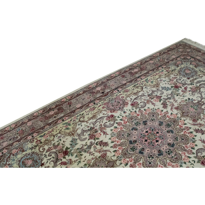 Tapis unique noué à la main beige / brun / gris de haute qualité