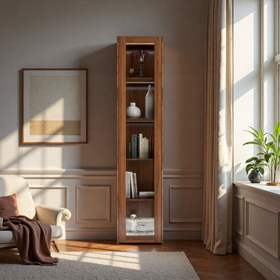 Vitrine avec portes en plaque d'acrylique transparente, armoire de rangement Curio avec 5 tablettes
