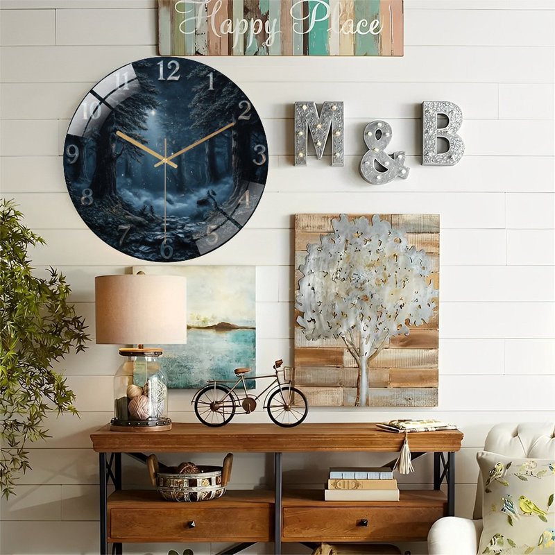 Horloge murale en verre 12 po Enchanted Forest