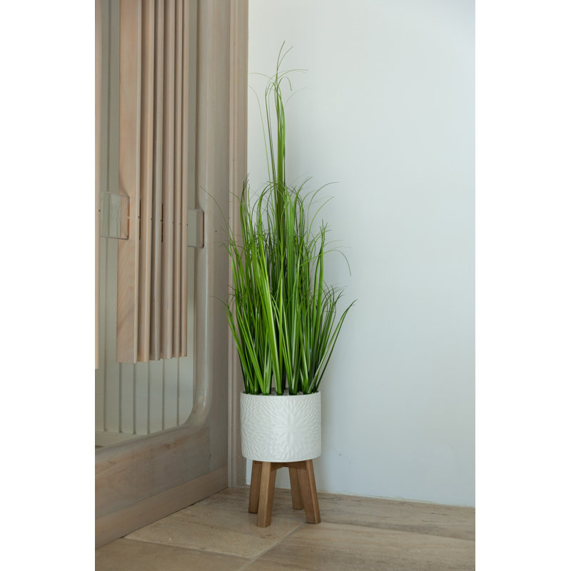 Herbe à oignon artificielle 30,7 po en pot