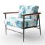 Fauteuil décoratif abstrait - Fauteuil bleu lagon doux-352614515