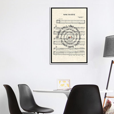 «Nine to Five» par WordsAndMusicArt - reproduction d'art textuel