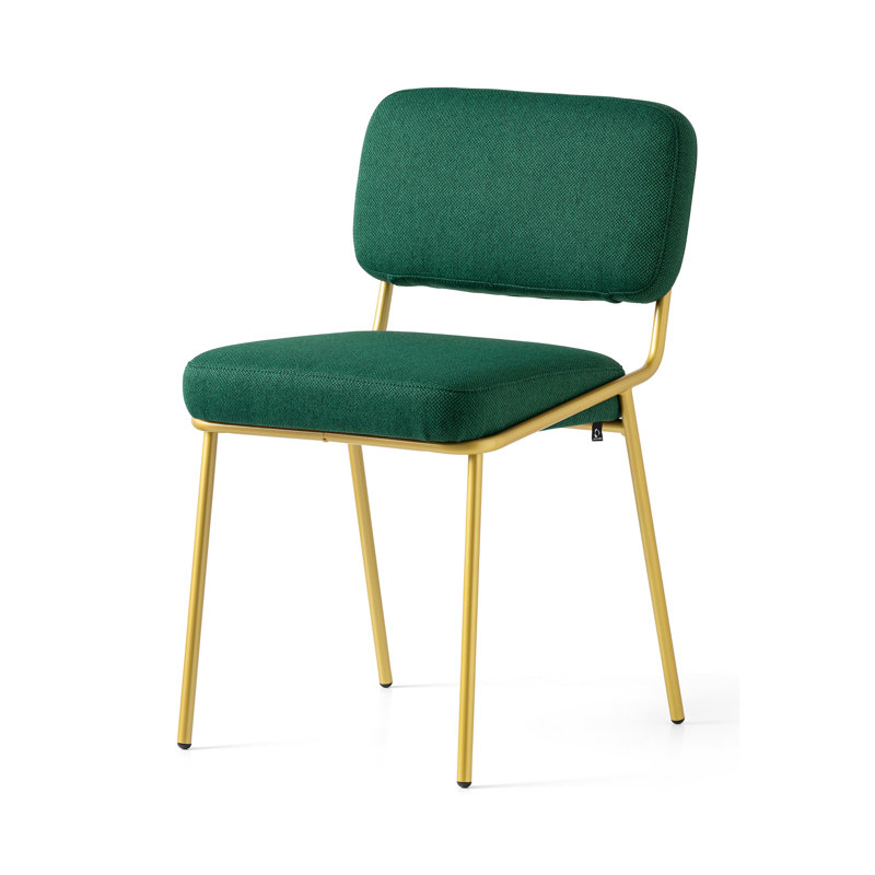 Sixty Upholstered Dining Chair with Metal Frame, Matt Taupe, Forest Green