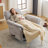 Oversized Recliner Chair, 26" Extra Wide 360° Swivel Rocker Recliner with Adjustable Headrest, Chenille Glider Rocking Nursery Chair with Overstuffed Armrest, Lumbar Support，Light Grey-1720132510