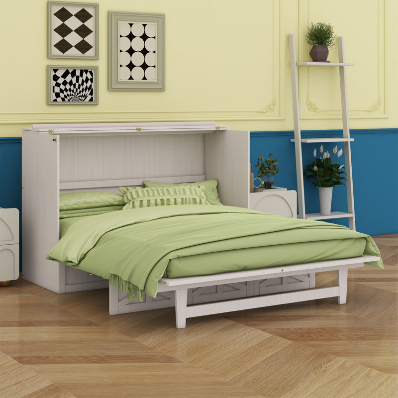 Lit escamotable avec grands tiroirs Murphy, Blanc