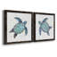 Bubble Blue Turtle I - ensemble de 2 peintures sur toile encadrées-1146726227-1146726248