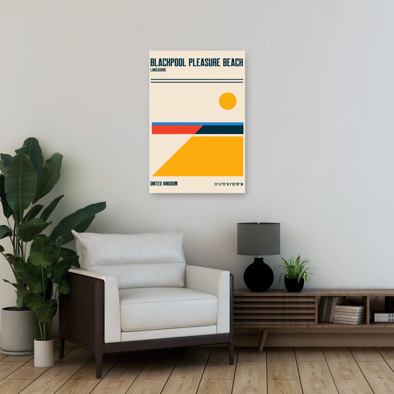 Blackpool Pleasure Beach Geometric Abstract Coastal Wall Art Print, 91.44cm H x 60.96cm W