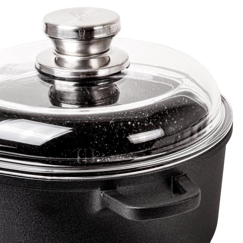 BergHOFF EuroCAST 7.4 Qt. Non-Stick Ceramic Aluminum Stock Pot with Glass Lid