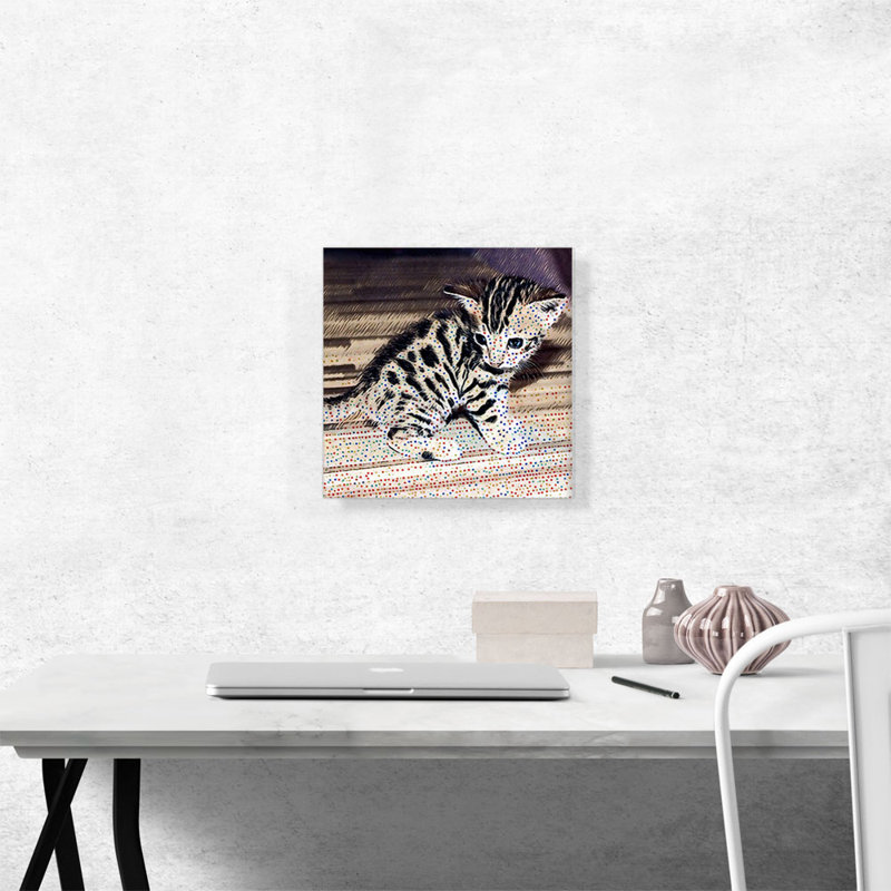 «Savannah Cat Breed Kitten», reproduction d'art sur toile tendue, H 12 po x l 12 po x P 1,5 po