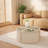 Round-To-Square Modular Coffee Table Set - Light Natural Rattan With Storage, 4 Pieces