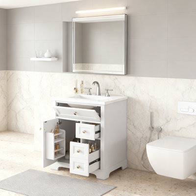 Bathroom Storage Storage With Sink And  2-Tier Door Rack