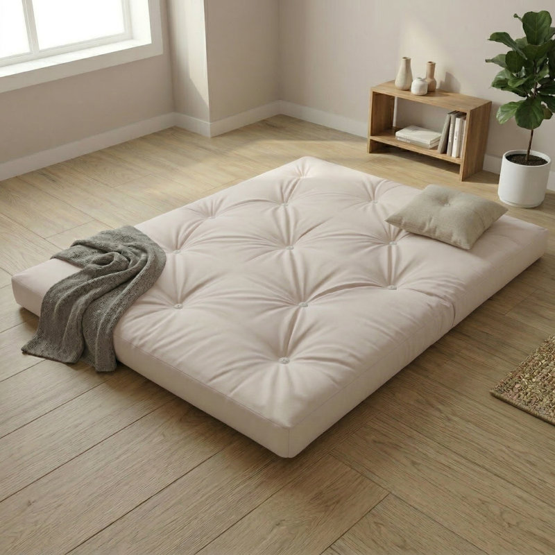 15cm Futon Mattress Futon  Mattress, Cream, Double (4'6)
