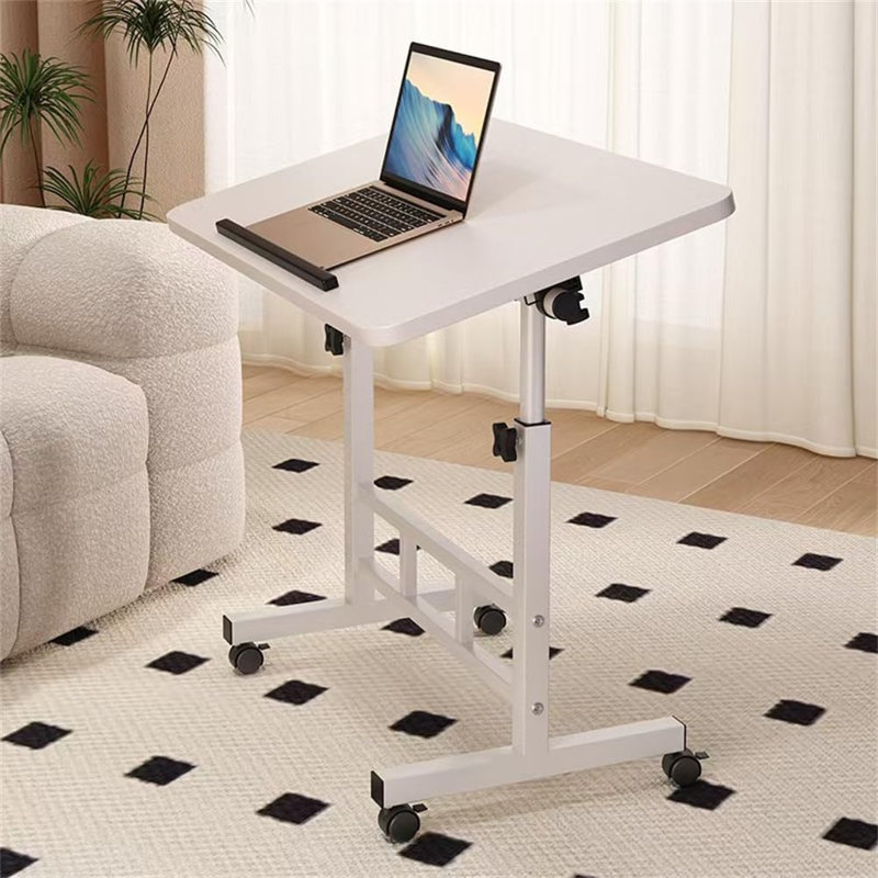 Metal Base Standing Desk, White, 80 cm H x 80 cm W x 40 cm D