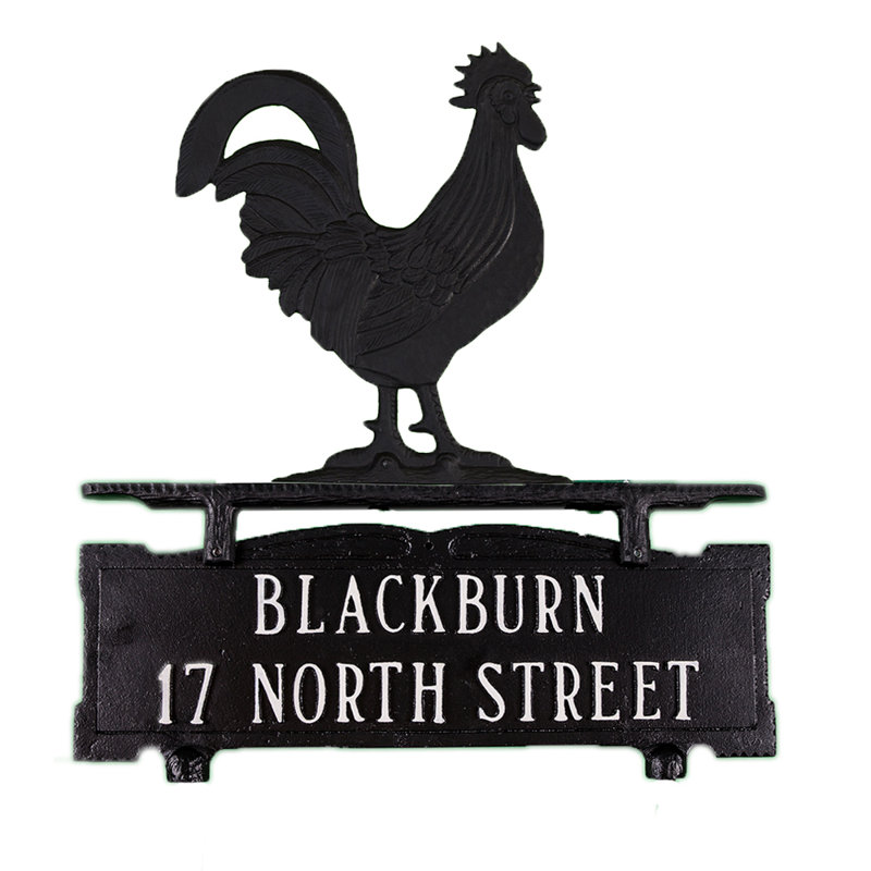2-Line Mailbox Sign, Yes, Satin Black
