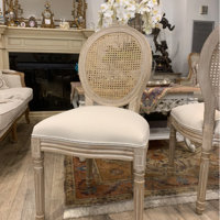 Kelly Clarkson Home Madelynn King Louis Back Side Chair in Beige/Oak -  ShopStyle