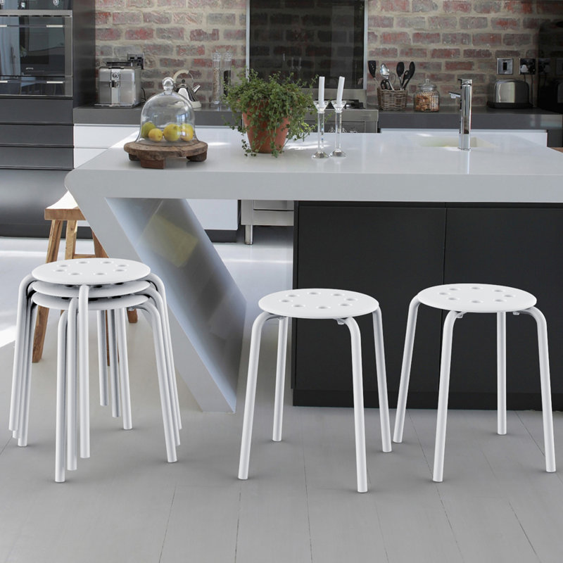 Tabouret d'appoint Janeen, Blanc